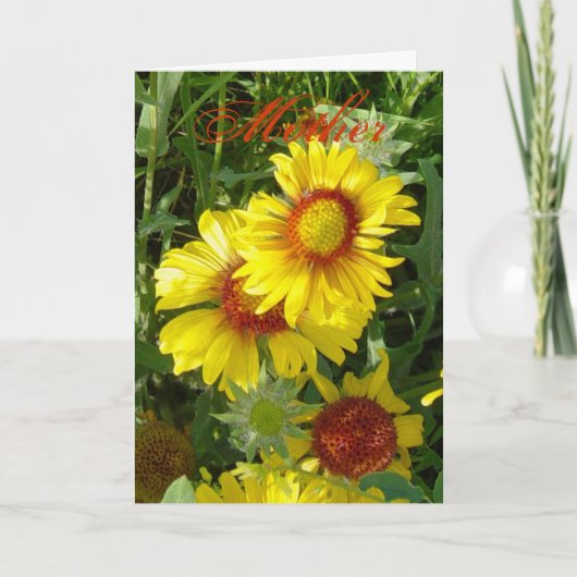 F6 Gele wilde bloemen Gaillardia Kaart (Voorkant)