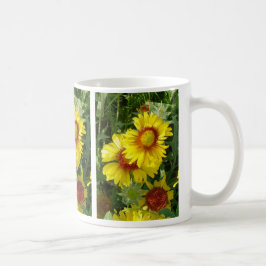 F6 Gele wilde bloemen Gaillardia Koffiemok
