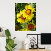 F6 Gele wilde bloemen Gaillardia Poster (Thuiskantoor)