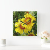 F6 Gele wilde bloemen Gaillardia Vierkante Klok (Huis)