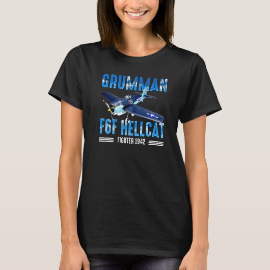 F6F Hellcat  WW2 Warbird Fighter Pilot T-shirt (Voorkant)