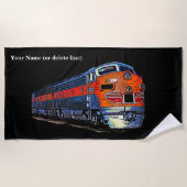 F7 Oranje diesellocomotief - Naam toevoegen Strandlaken (Voorkant)