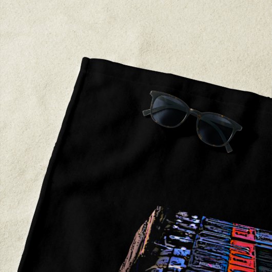 F7 Oranje diesellocomotief - Naam toevoegen Strandlaken (In situ)