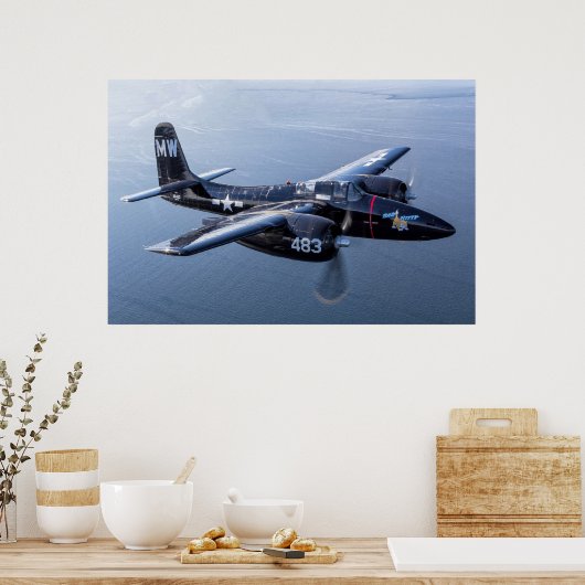 F7F Tigercat 'Bad Kat' over de Puget Sound Poster (Keuken)