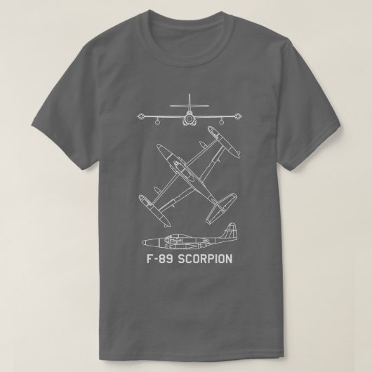 F89 Scorpion American 1950s Jet Plane Blueprints T-shirt (Design voorkant)