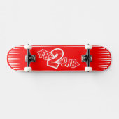 F8 2 SK8 Rood wit Persoonlijk Skateboard (Horizontaal)