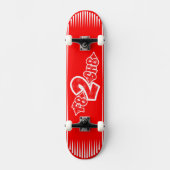 F8 2 SK8 Rood wit Persoonlijk Skateboard (Voorkant)
