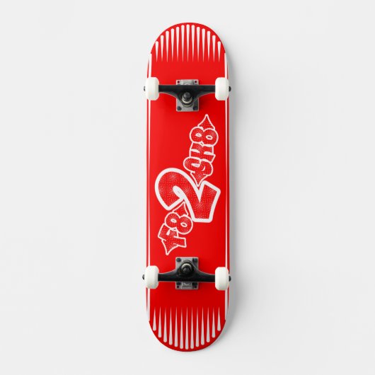 F8 2 SK8 Rood wit Persoonlijk Skateboard (Voorkant)