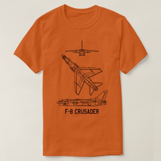 F8 Crusader Amerikaans Jet Fighter Vliegtuig Bluep T-shirt (Design voorkant)
