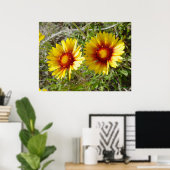 F8 Gele wilde bloem Gaillardia Poster (Thuiskantoor)