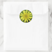 F9 Gele Wilde Bloem Geitebaard Ronde Sticker (Tas)