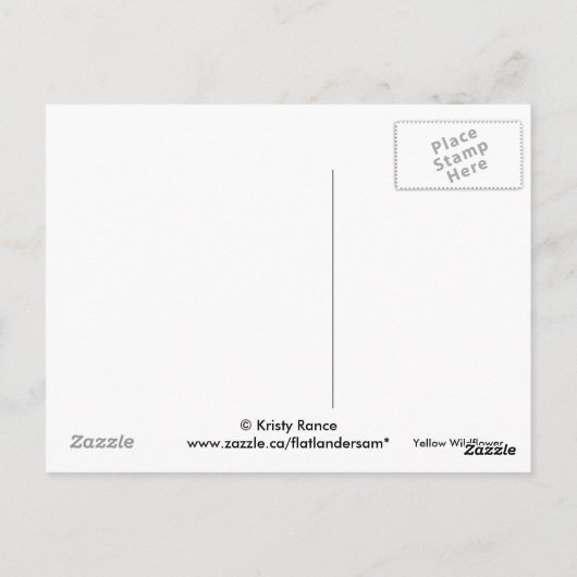 F9 Gele wildebloem Briefkaart (Achterkant)