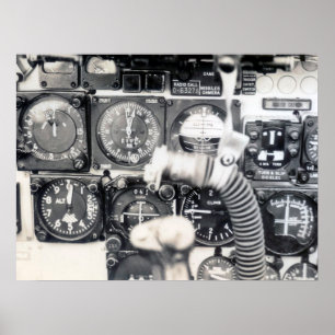 F-100 instrumentenpaneel poster