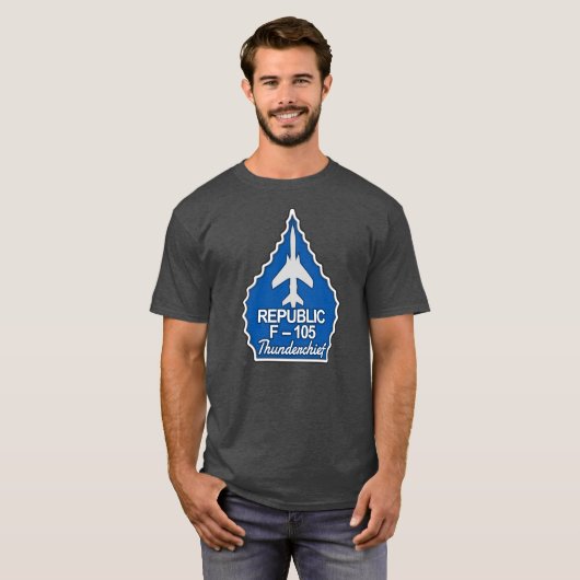 F-105 Thunderchief Blue Arrowhad T-Shirt (Voorkant volledig)