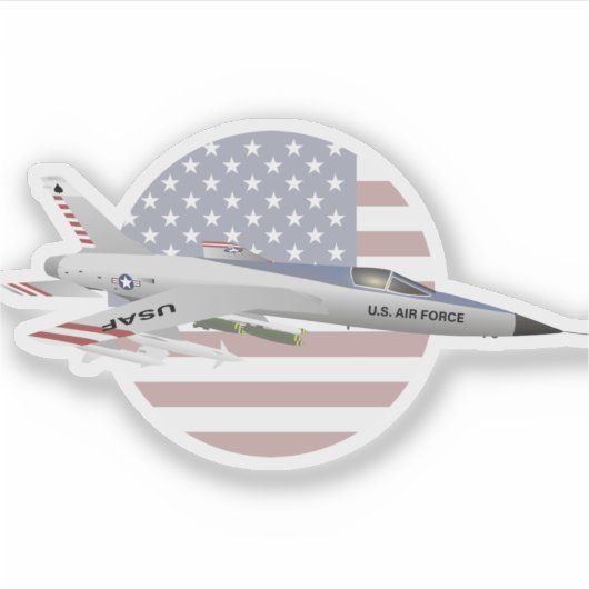 F-105 ThunderChief Militaire Vliegtuigen Sticker (Voorkant)