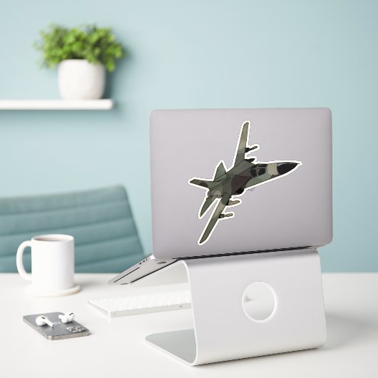 F-111 Aardvark, Strike Bomber Vliegtuig Sticker (Laptop op bureau)