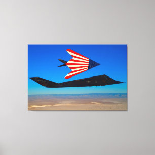 F-117 NIGHTHAWK 32x48 Canvas Afdruk