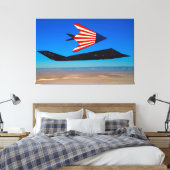 F-117 NIGHTHAWK 32x48 Canvas Afdruk (Insitu (Slaapkamer))
