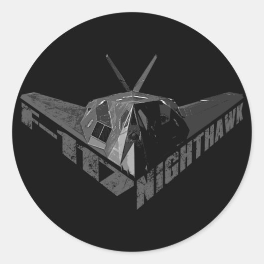 F-117 Nighthawk Classic Ronde Sticker (Voorkant)