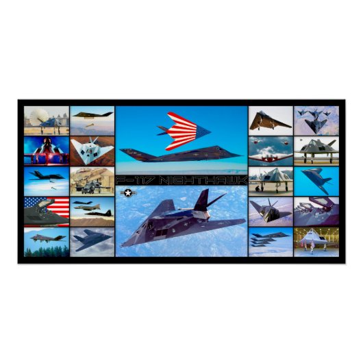 F-117 NIGHTHAWK "MONTAGE" PERFECT POSTER (Voorkant)