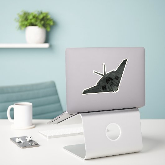 F-117 Nighthawk, Stealth Attack Vliegtuig Sticker (Laptop op bureau)