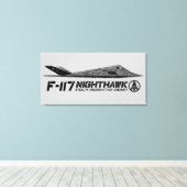 F-117 Nighthawk Stretched Canvas Print (Insitu (Houten vloer))