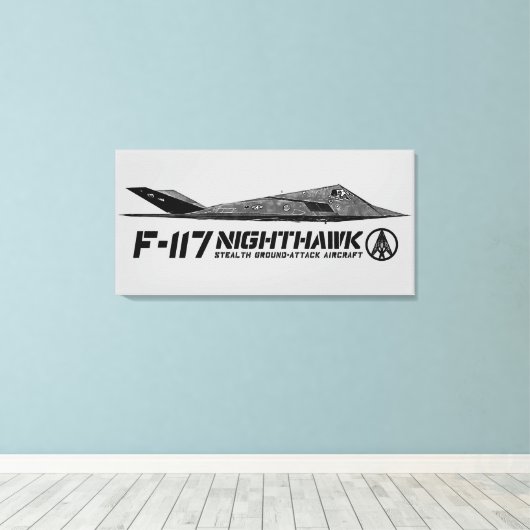 F-117 Nighthawk Stretched Canvas Print (Insitu (Houten vloer))