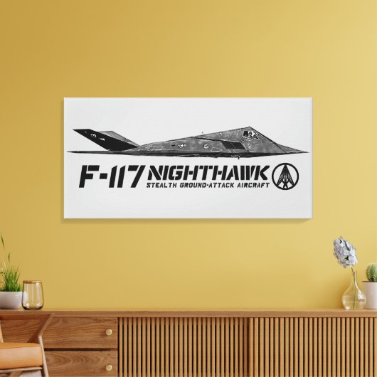 F-117 Nighthawk Stretched Canvas Print (Insitu (Woonkamer))