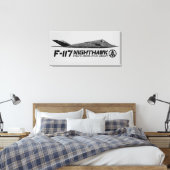 F-117 Nighthawk Stretched Canvas Print (Insitu (Slaapkamer))