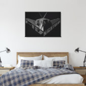 F-117 Nighthawk Verpakt Canvas Afdruk (Insitu (Slaapkamer))