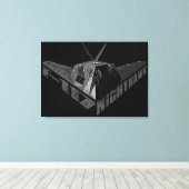 F-117 Nighthawk Verpakt Canvas Afdruk (Insitu (Houten vloer))