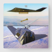 F-117 NIGHTHAWK VIERKANTE KLOK (Voorkant)