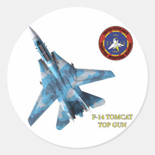 F-14 Bovenste Pistool van tomcat Ronde Sticker