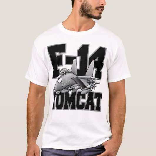 F-14 Cartoon Militair Vliegtuig van Tomcat T-shirt (Voorkant)