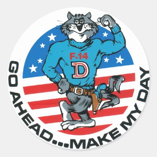 F-14 Maak mijn dag Ronde Sticker (Voorkant)