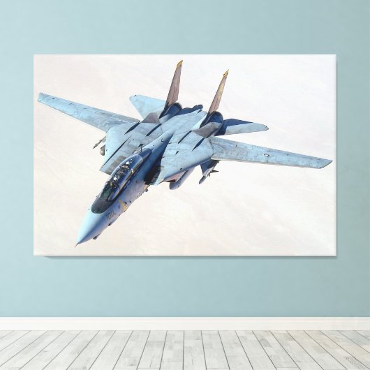 F-14 TOMCAT 32x48 Canvas Afdruk (Insitu (Houten vloer))