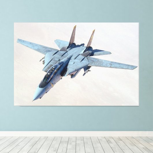 F-14 TOMCAT 40x60 Canvas Afdruk (Insitu (Houten vloer))