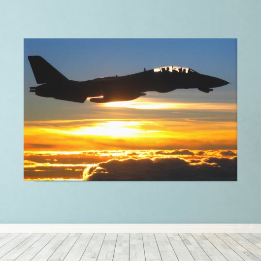 F-14 TOMCAT 40x60 Canvas Afdruk (Insitu (Houten vloer))