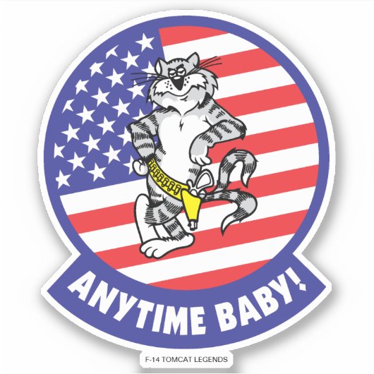 F-14 TOMCAT "ALTIJD BABY!" USA STICKER (Voorkant)