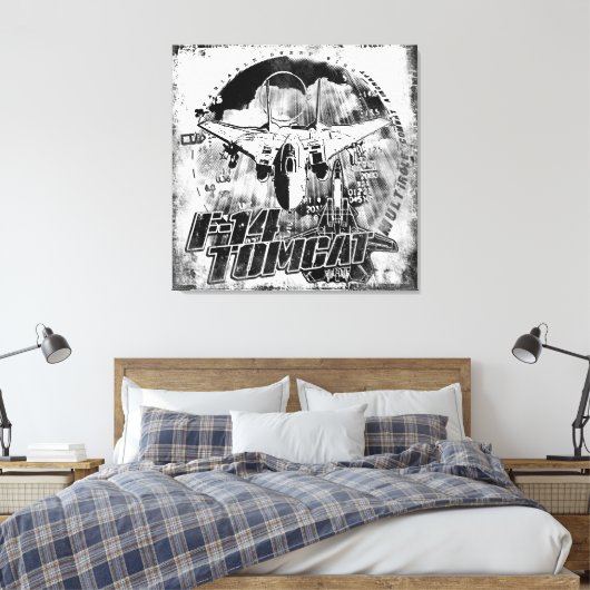 F-14 Tomcat Canvas Afdrukken Uitgerekt Canvas Afdr (Insitu (Slaapkamer))
