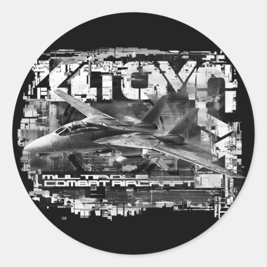 F-14 Tomcat Classic Ronde Sticker Sticker (Voorkant)