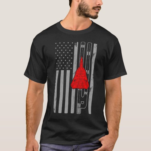 F-14 Tomcat Fighter Jet Amerikaanse Vlag Runway F1 T-shirt (Voorkant)