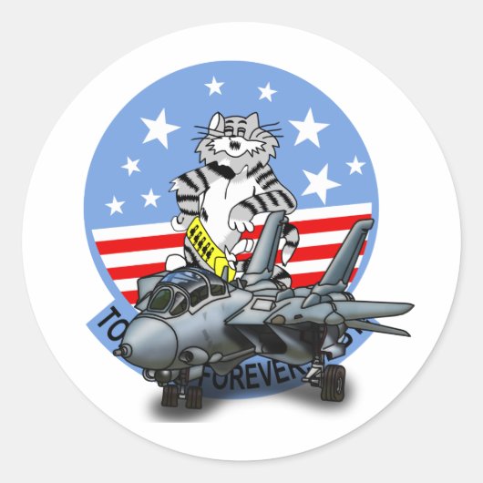 F-14 TOMCAT Forever Ronde Sticker (Voorkant)