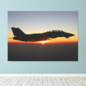 F-14 Tomcat gevechtsvliegtuig boven Afghanistan Canvas Afdruk (Insitu (Houten vloer))
