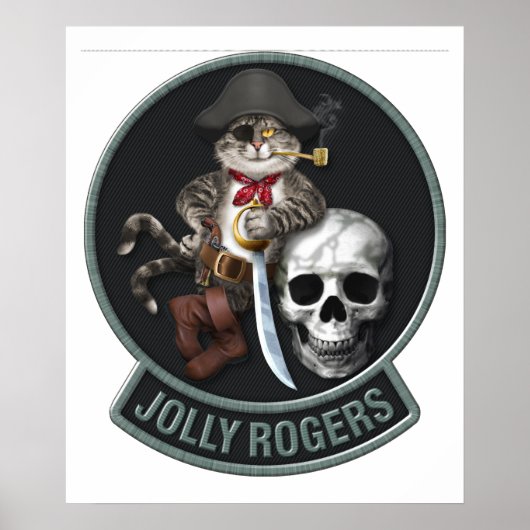 F-14 Tomcat Mascot Jolly Rogers Poster (Voorkant)