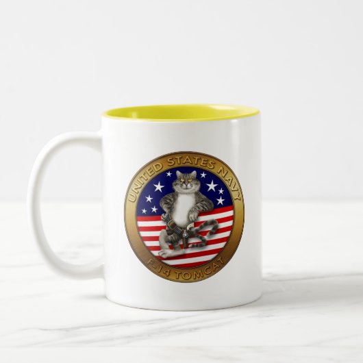 F-14 Tomcat Mascot Tweekleurige Koffiemok (Links)