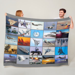 F-14 TOMCAT "MONTAGE" FLEECE DEKEN