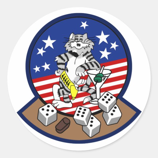 F-14 Tomcat Ronde Sticker (Voorkant)