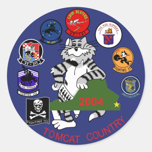 F-14 Tomcat Ronde Sticker (Voorkant)