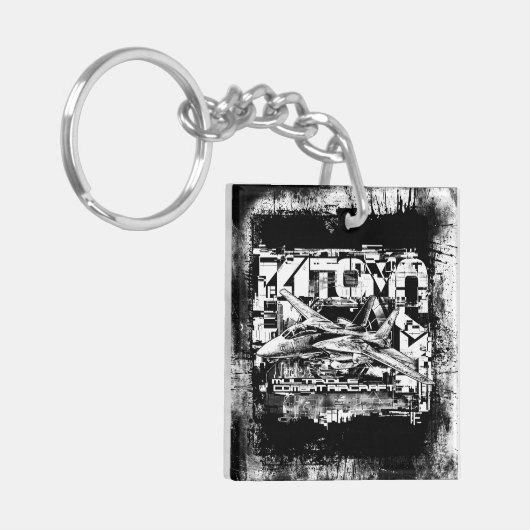 F-14 Tomcat Square (dubbelzijdig) Acrylische Sleut Sleutelhanger (Voorkant Links)